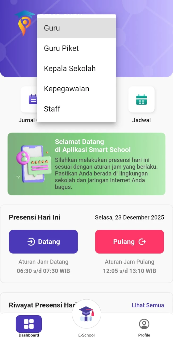 Aplikasi Guru/Staff/KS